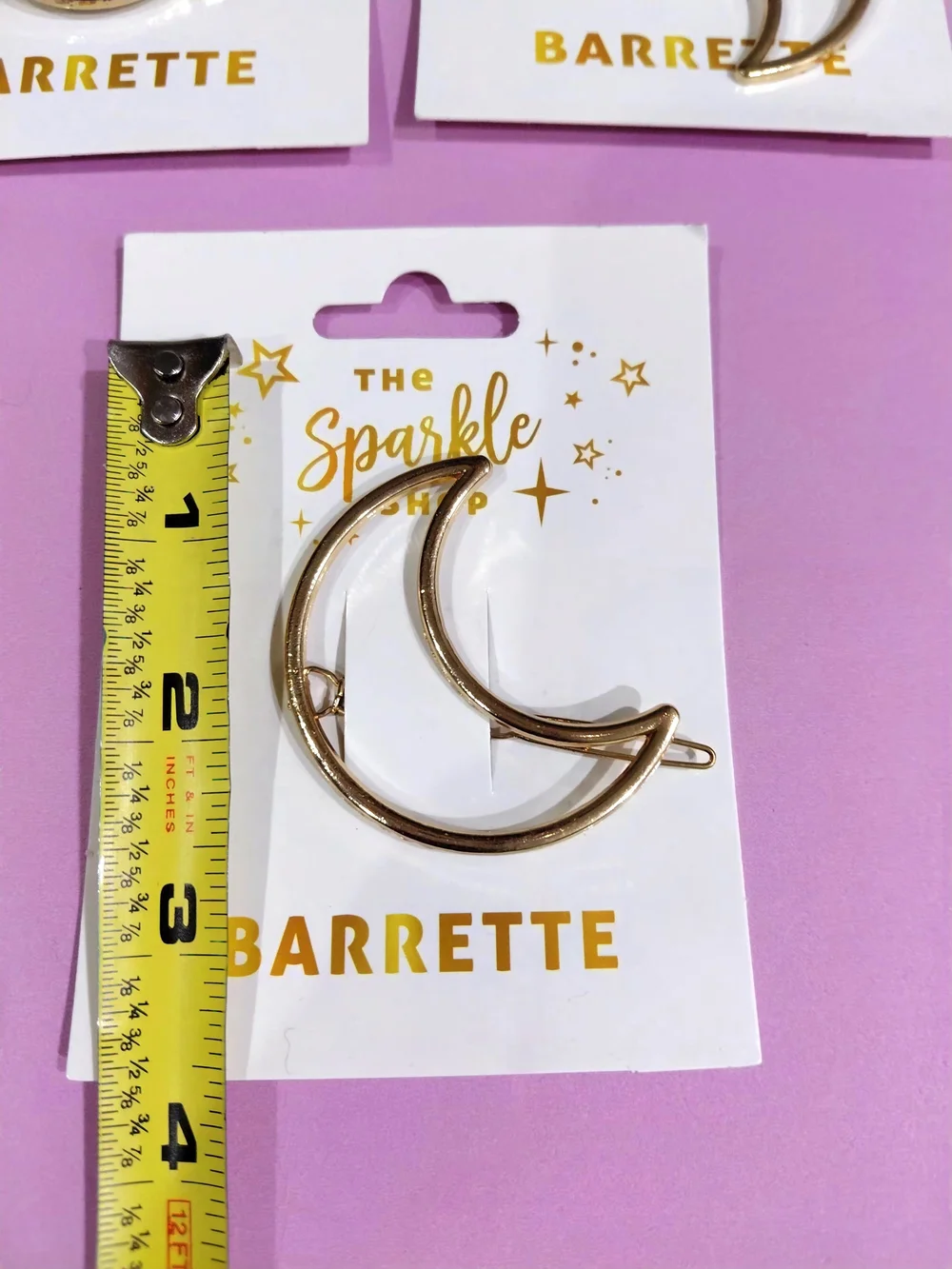 The Sparkle Shop Gold Crescent Moon Hair Barrette - Set of 3